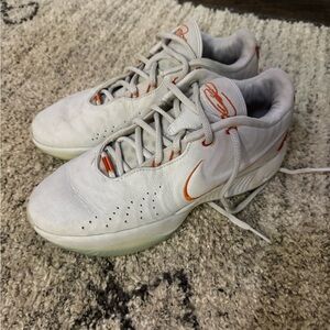 White and Orange Athletic Sneakers